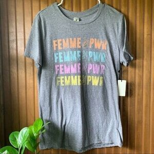 Life Elsewhere Femme Power T-Shirt Women’s Sz Small